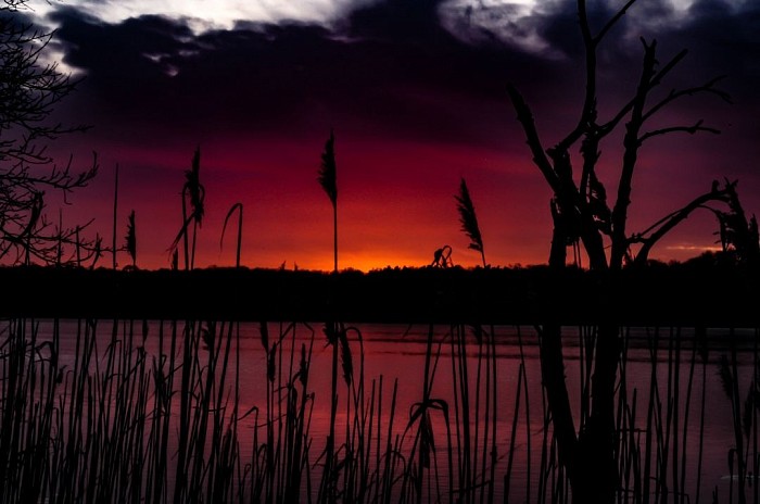 Sonnenuntergang am Stausee Haltern