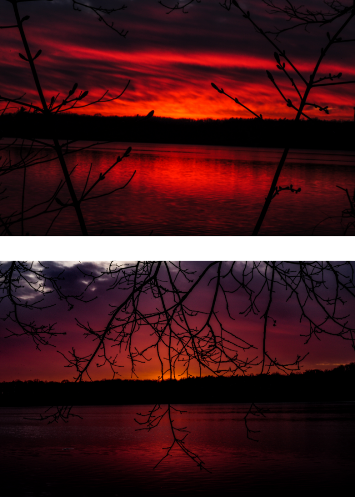 Sonnenuntergang über dem Stausee Haltern